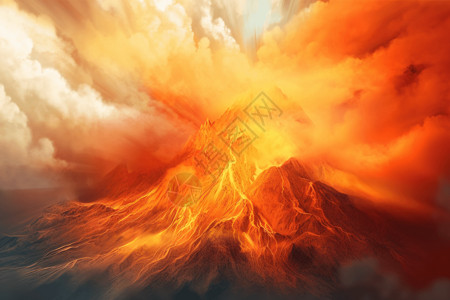 滚滚的火山灰云图片