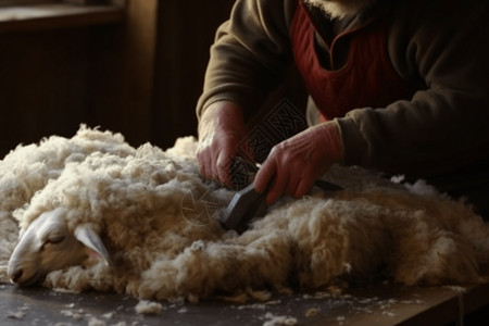 羊毛被被剪掉毛的羊背景