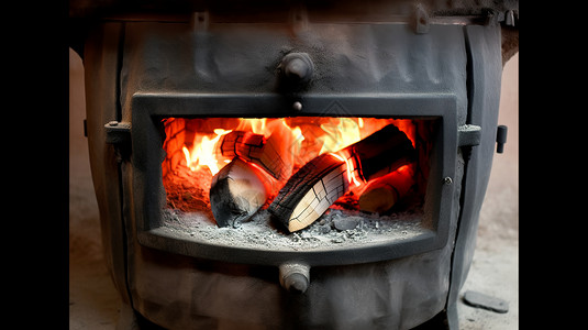 煤块柴火炉灶生火方式背景