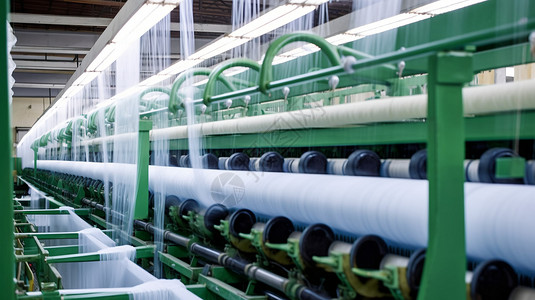 纺织厂工业织物生产线高清图片