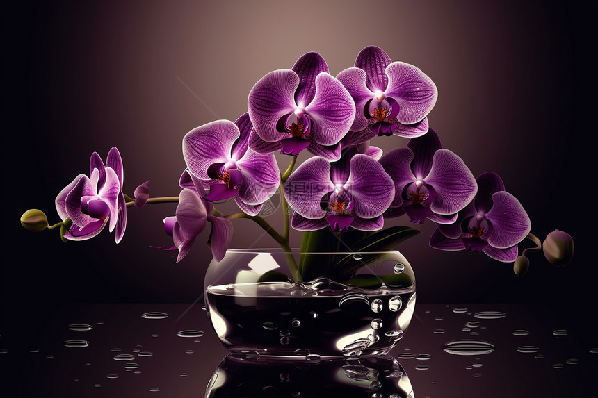 花瓶中的兰花图片