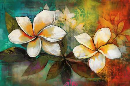 素馨花在色彩鲜艳的背景下背景图片