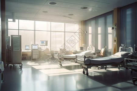 设备齐全的医院康复室高清图片