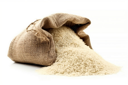 米袋子白色袋装大米背景