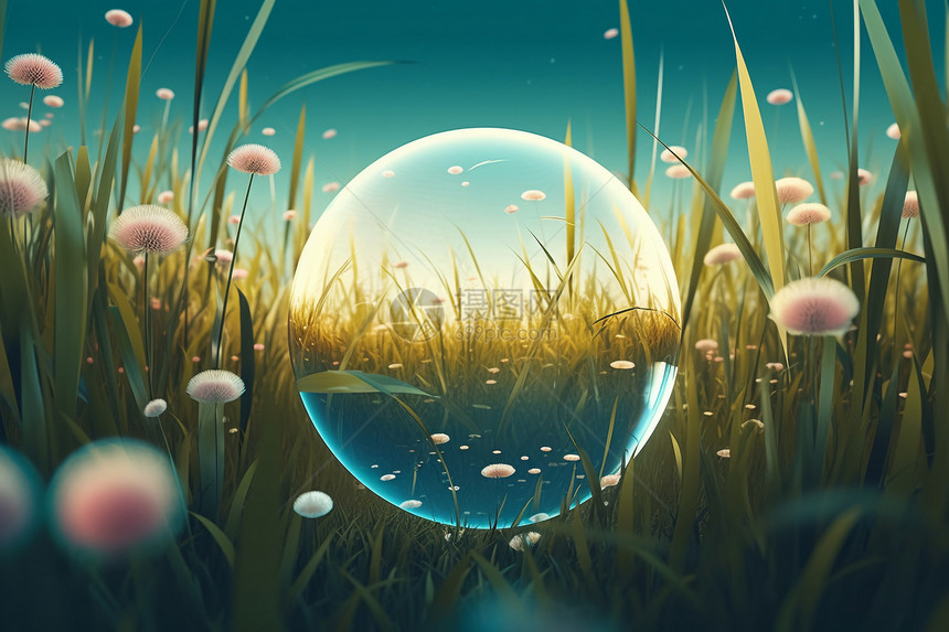 抽象梦幻的水晶球图片