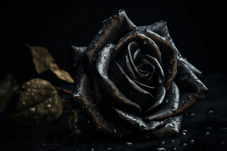 黑色背景的玫瑰图片