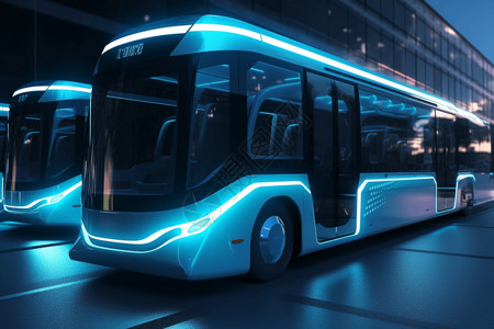 智能能源公交车背景图片