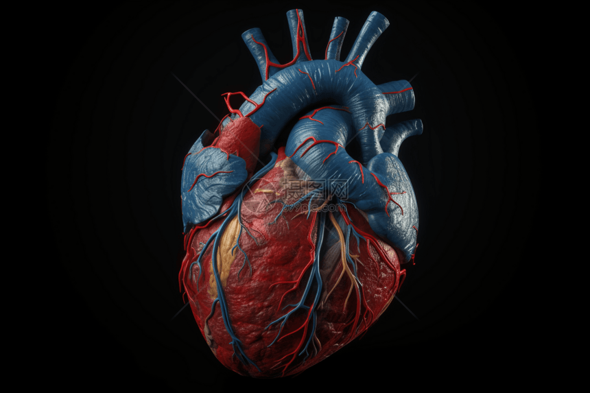 人类心脏的解剖3D概念图图片