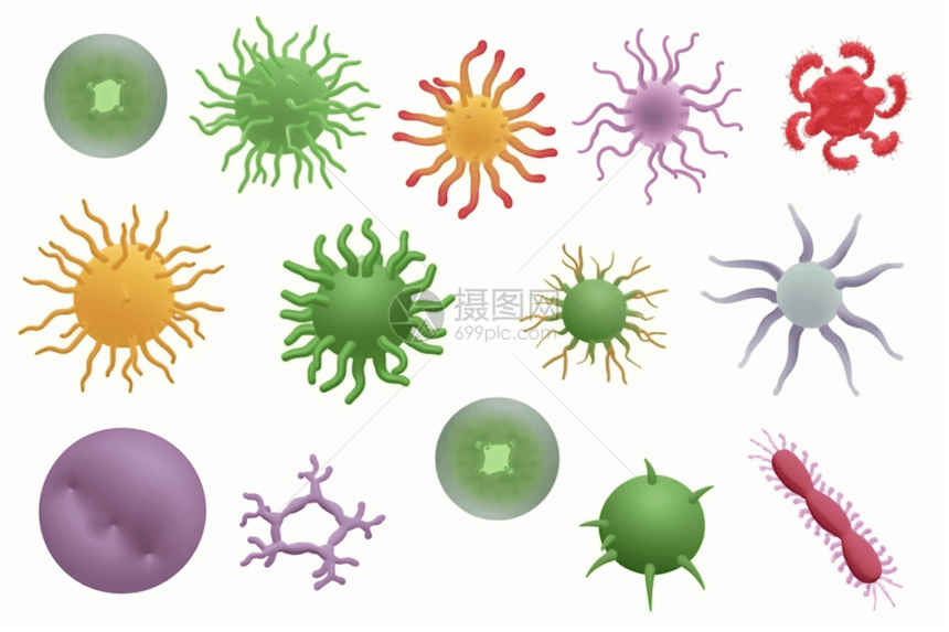 生物体细菌图标创意插图图片