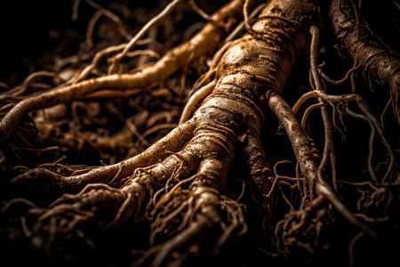 姜植物根的特写图高清图片