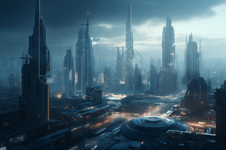 未来城市建筑背景图片