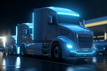 重型卡车科技感新能源大型汽车设计图片
