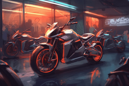 炫酷电动摩托车背景图片