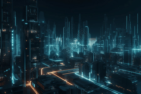 高科技智慧城市建筑背景图片