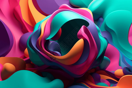 3d彩色异形抽象壁纸背景图片