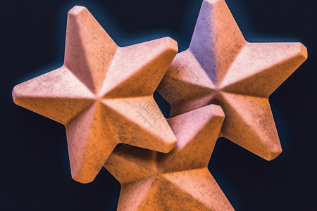 六角星形创意艺术星形纹理3D概念图设计图片