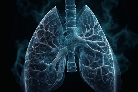 逗逼患病的肺部概念图设计图片