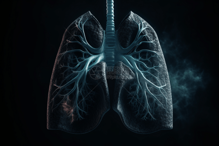 患病的肺部抽象概念图图片