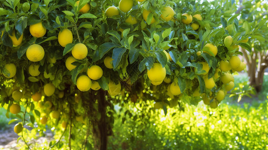 成熟的柠檬树图片