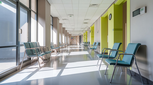 医院候诊区的走廊高清图片