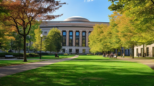 麻省理工学院的草坪背景