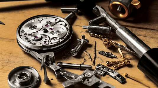专用工具精密的钟表修理工具背景