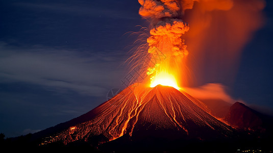 火山景观当火山爆发时设计图片