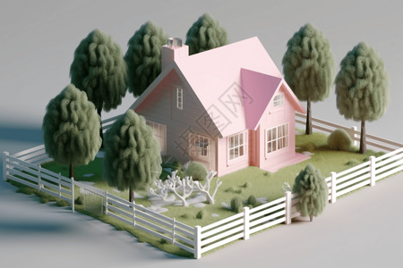 乡村别墅3D概念模型图片
