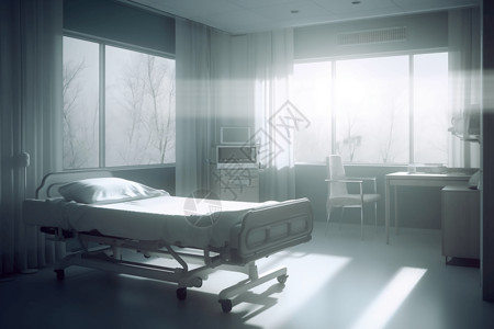 干净整洁的病房床位背景图片