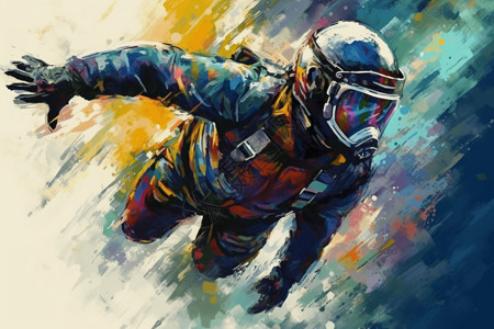 极限跳伞运动员的艺术插图背景图片