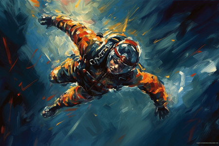 极限跳伞运动员的创意插图图片