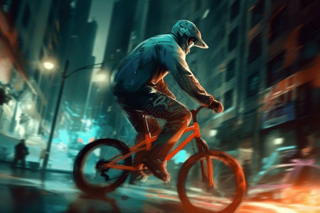 城市越野骑行平面插图背景图片