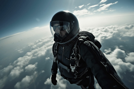 自由落体的跳伞运动员背景图片
