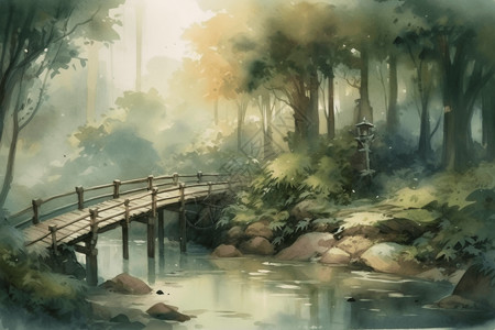 小桥流水美景图片