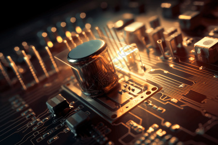 晶体管电子元件的电路板概念图高清图片