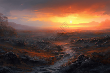 东升野外的熔岩场设计图片