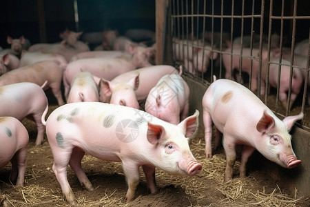 乡村农场里的猪高清图片