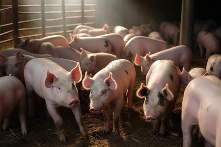 农场里的一群猪背景图片