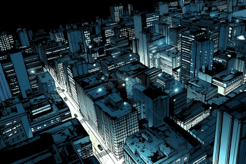 漫画风格的城市图片