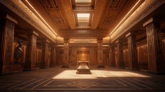宫殿走廊古埃及视角设计图片