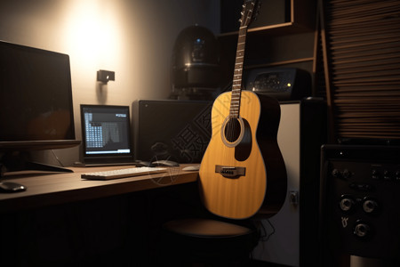 吉他课程电子音乐室背景