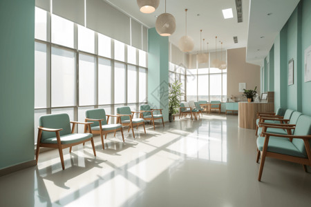 医院清新的候诊区背景图片