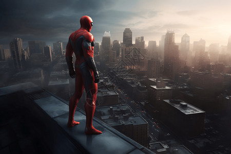 城市英雄超级英雄3D概念图设计图片
