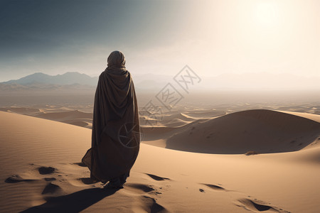 游戏沙漠环境中的角色概念图图片