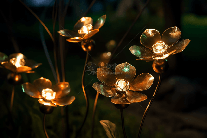 夜间的电子花灯图片