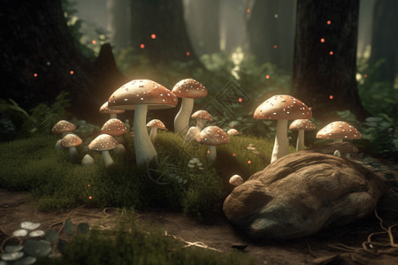 发光的蘑菇背景图片