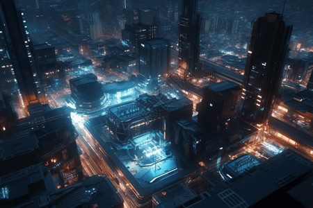 未来派霓虹灯城市图片