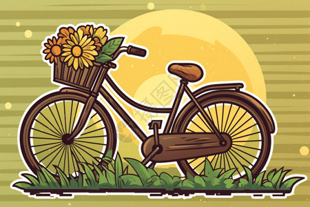自行车贴纸背景图片