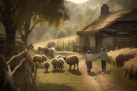 农村生活背景图片