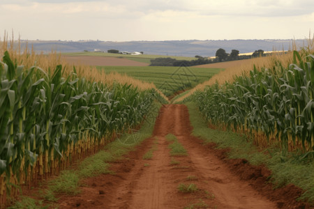 收割后的玉米地蓬勃发展的农业设计图片